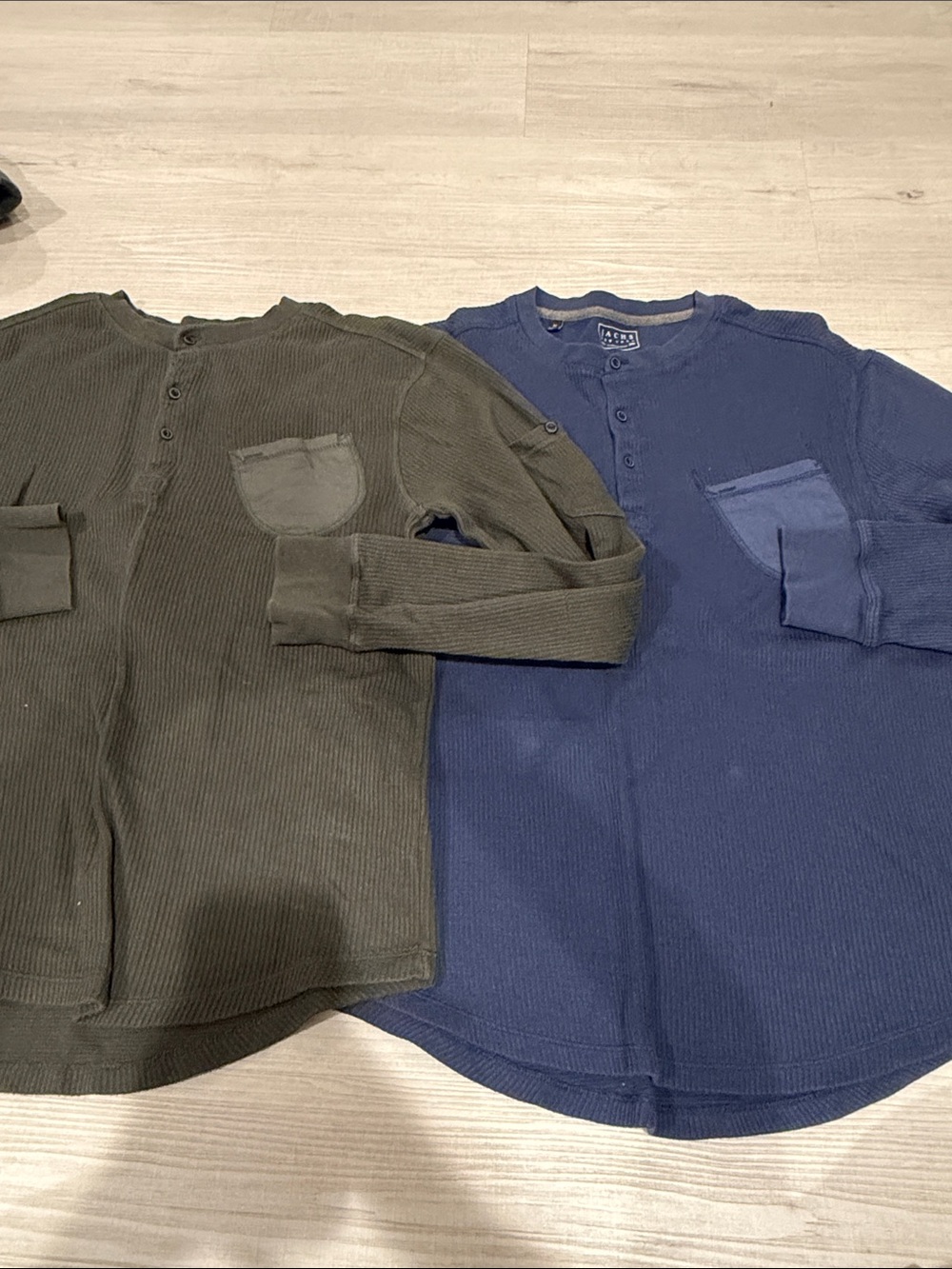 Jachs Navy Long-Sleeve Henley with Chest Pocket - two pairs